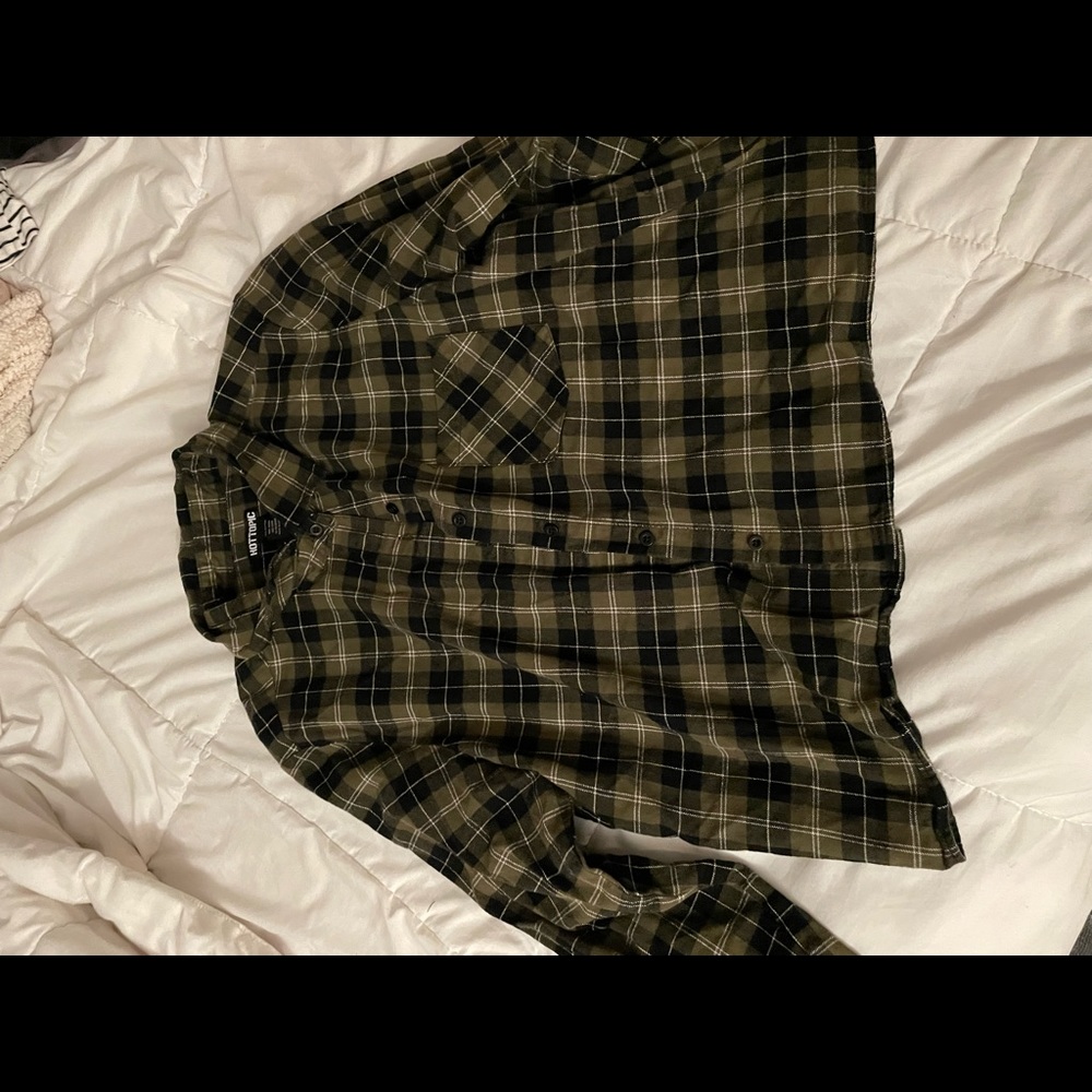 Womens flannel with lace skull design MUST GO